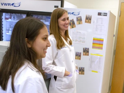 Katherine Aird, PhD. in her lab
